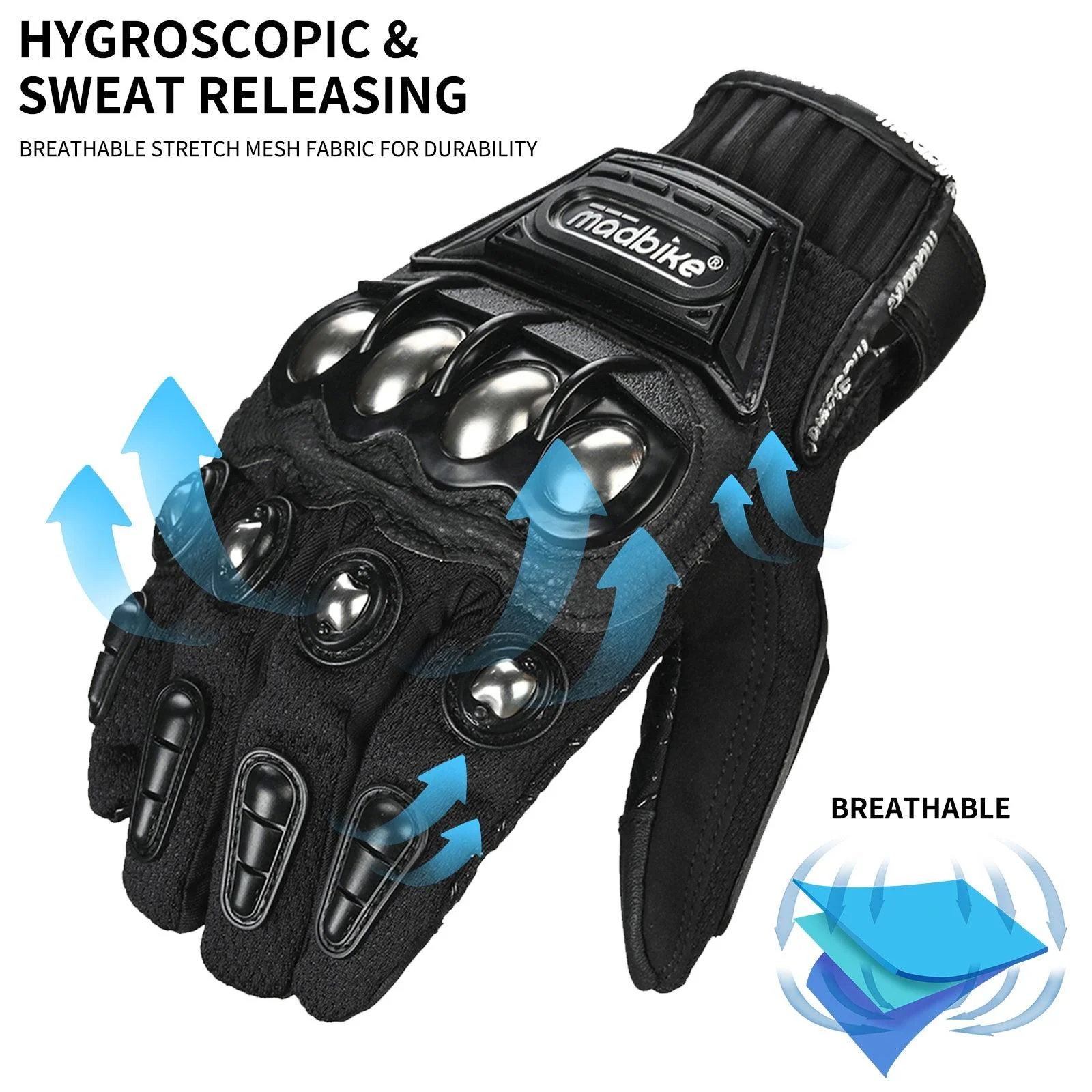 ILM Motorcycle Powersports Racing Gloves Model 10C - Image 4