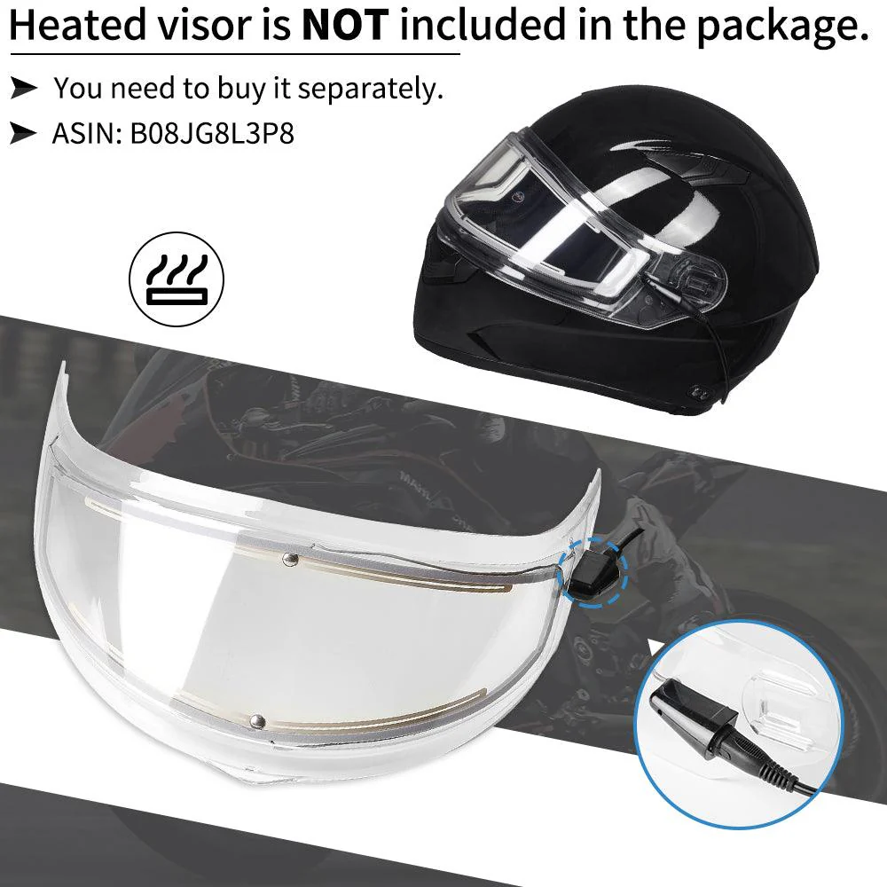 ILM Motorcycle Snowmobile Full Face Helmet Model 129 - Image 11