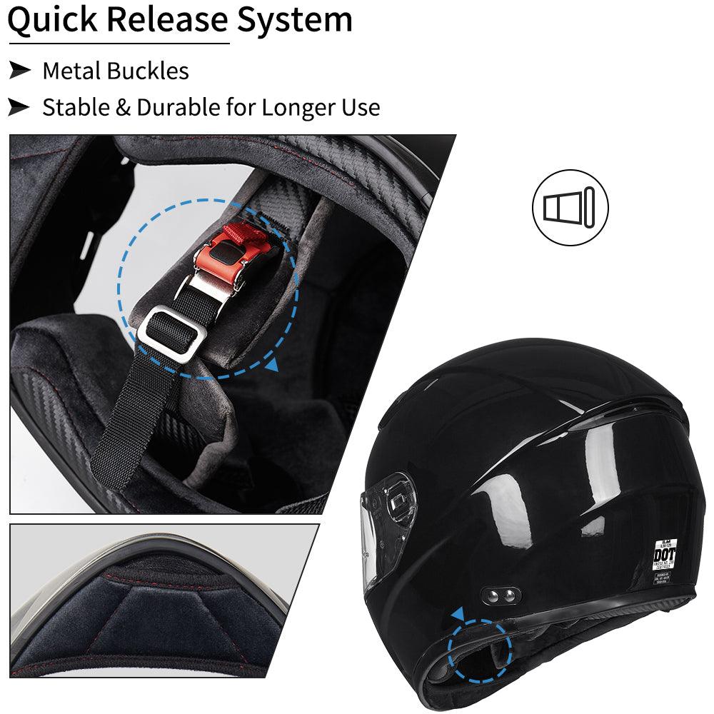 ILM Motorcycle Snowmobile Full Face Helmet Model 129 - Image 13