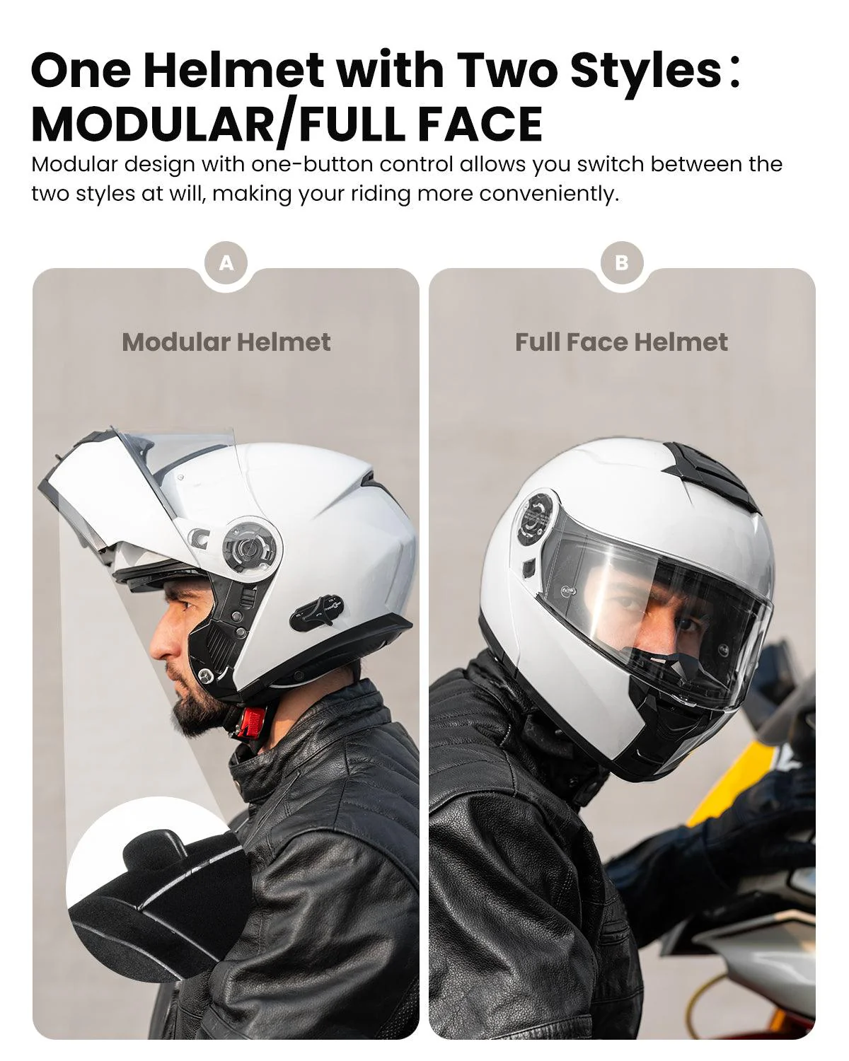ILM Modular Flip up Full Face Bluetooth Motorcycle Helmet Model 159BT - Image 5