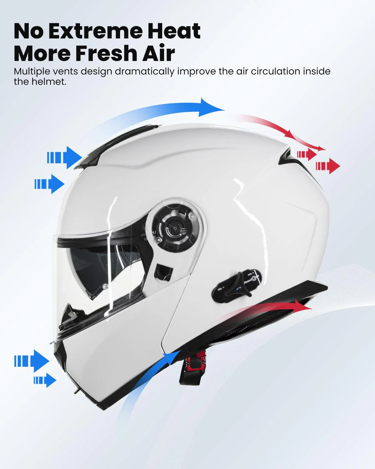 ILM Modular Flip up Full Face Bluetooth Motorcycle Helmet Model 159BT - Image 6