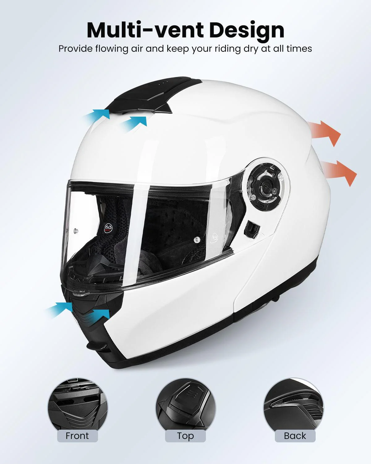 ILM Motorcycle Modular Full Face Helmet Model 159 - Image 3