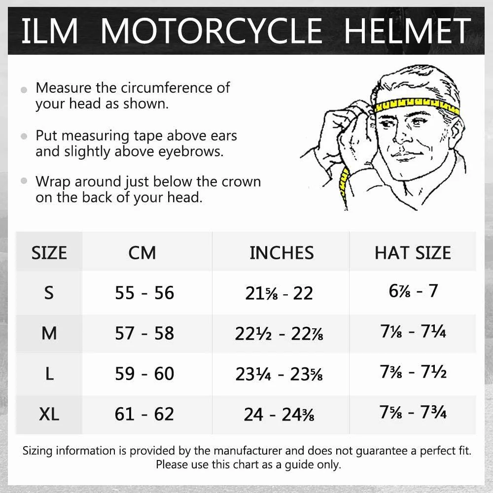 ILM Full Face Motorcycle Street Bike Helmet Model JK313 - Image 11