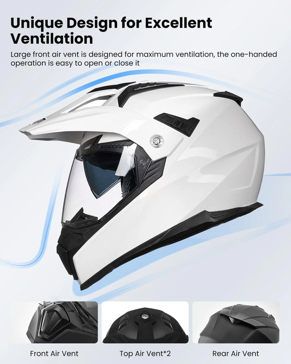 ILM Off Road Motorcycle Dual Sport Helmet Model 606V - Image 6