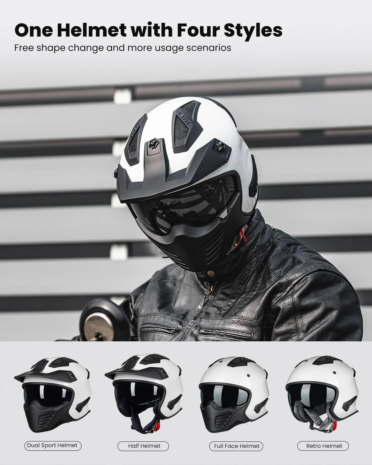 ILM Open Face Motorcycle 3/4 Half Helmet Model 726X - Image 4