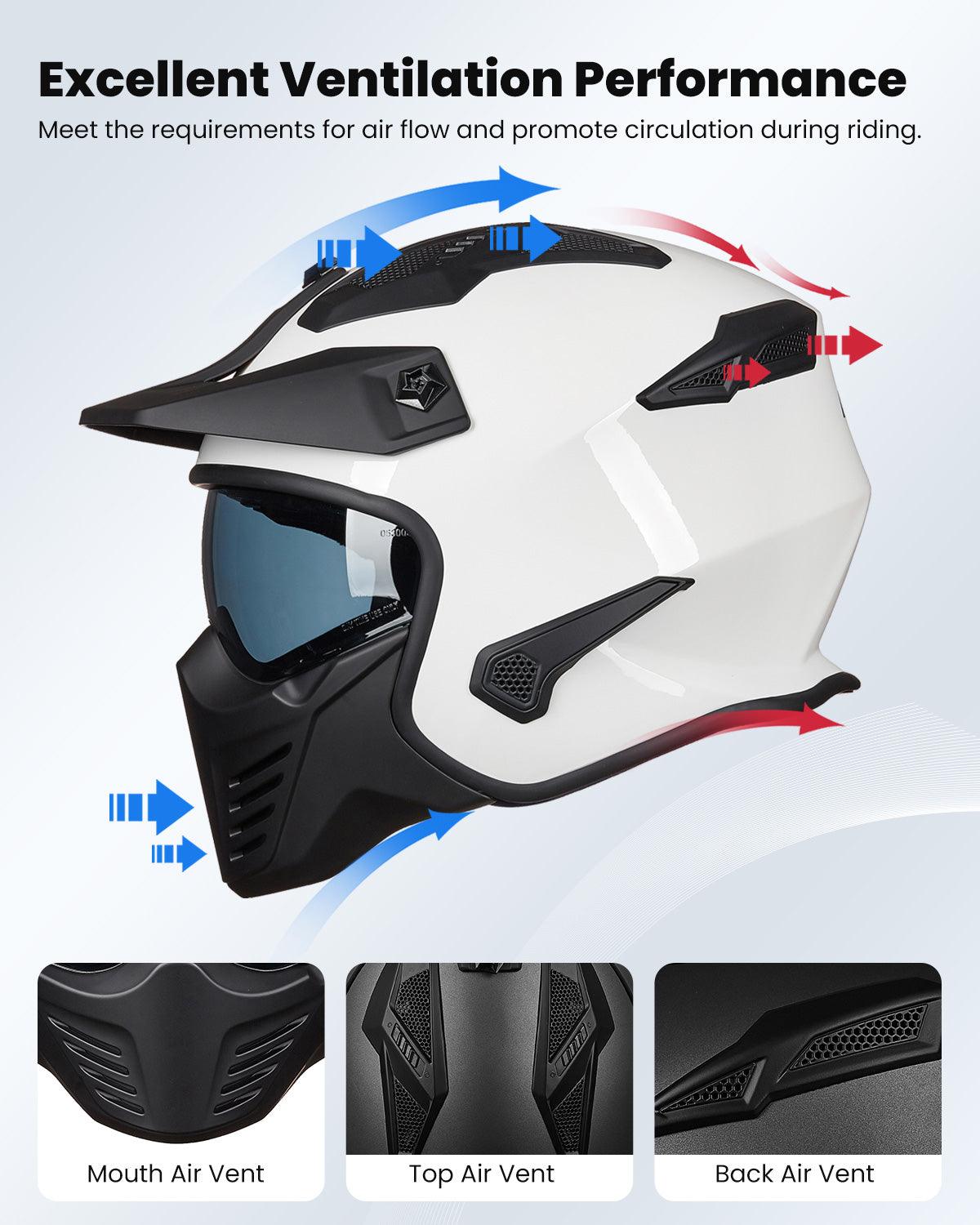 ILM Open Face Motorcycle 3/4 Half Helmet Model 726X - Image 6