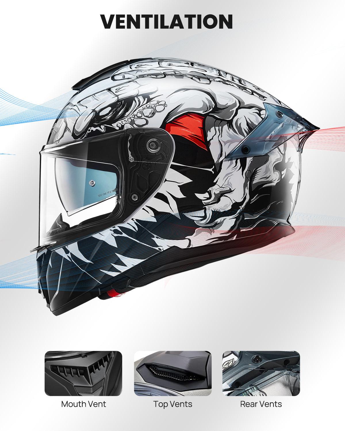 ILM Full Face Motorcycle Helmet Model 861A - Image 5