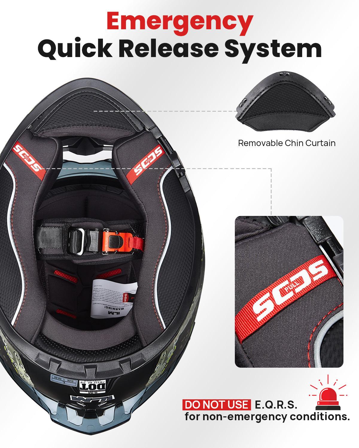 ILM Full Face Motorcycle Helmet Model 861A - Image 6