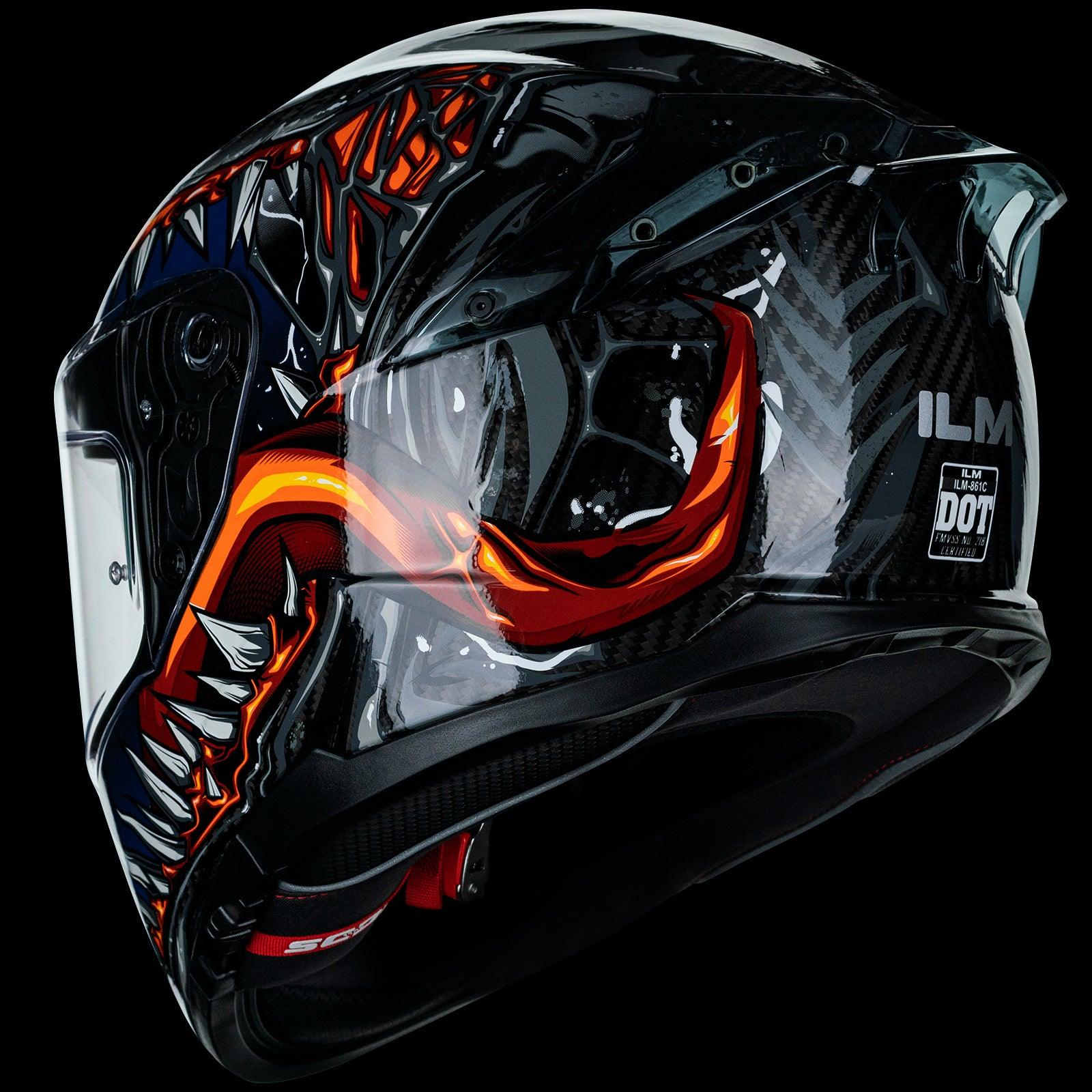 ILM Full Face Motorcycle Carbon Fiber Helmet Model 861C - Image 3