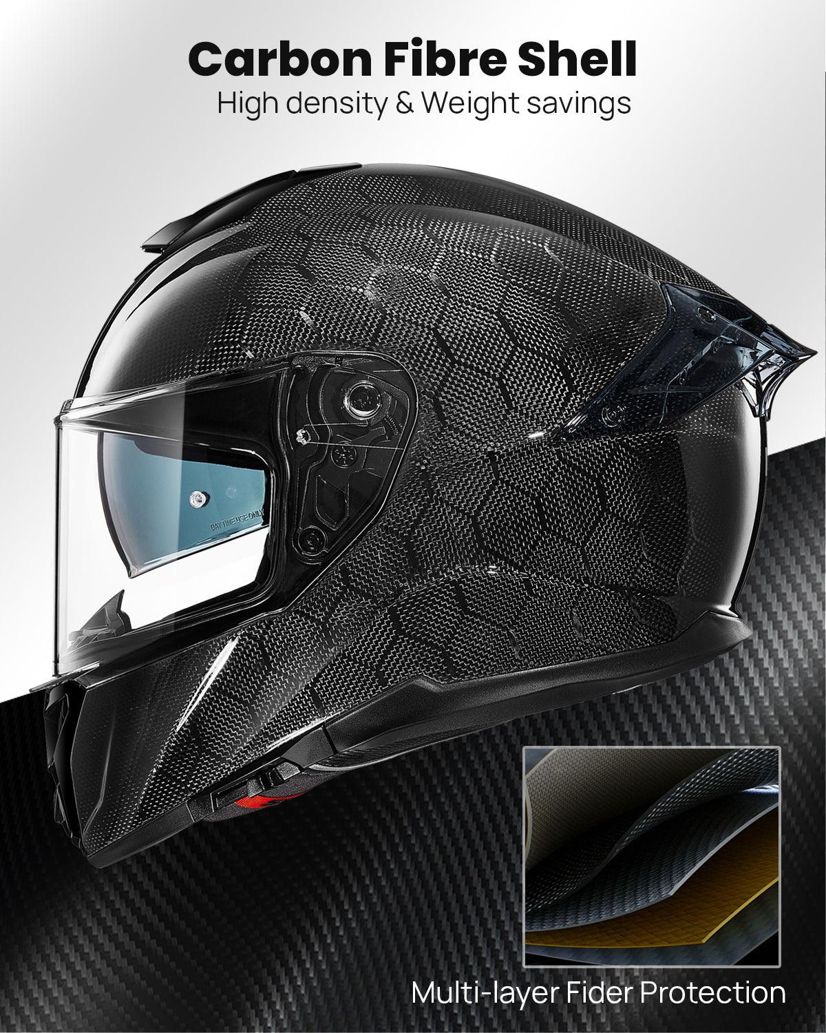 ILM Full Face Motorcycle Carbon Fiber Helmet Model 861C - Image 5