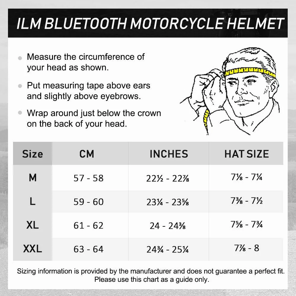 ILM Modular Flip up Full Face Bluetooth Motorcycle Helmet Model 902BT - Image 17