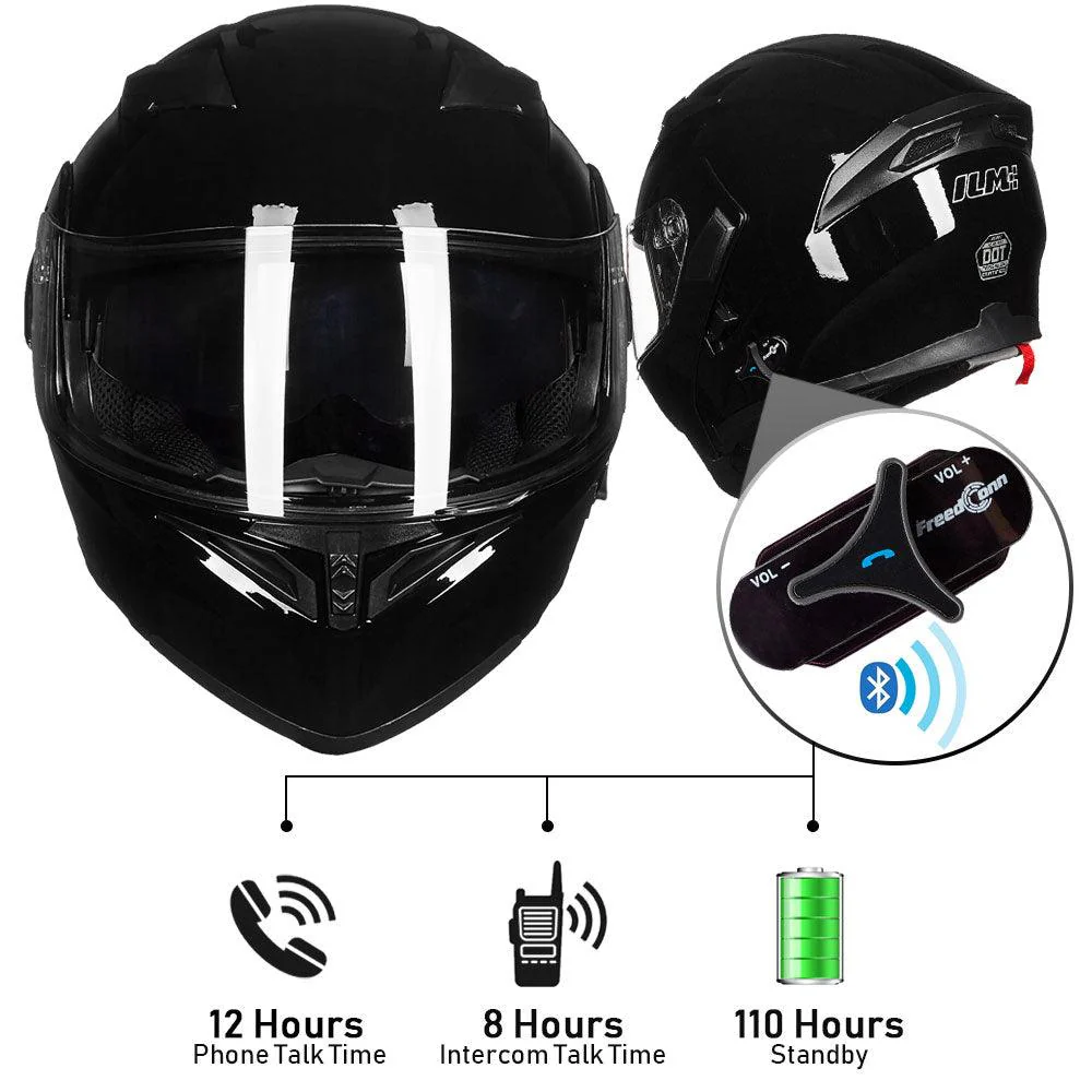 ILM Modular Flip up Full Face Bluetooth Motorcycle Helmet Model 902BT - Image 6