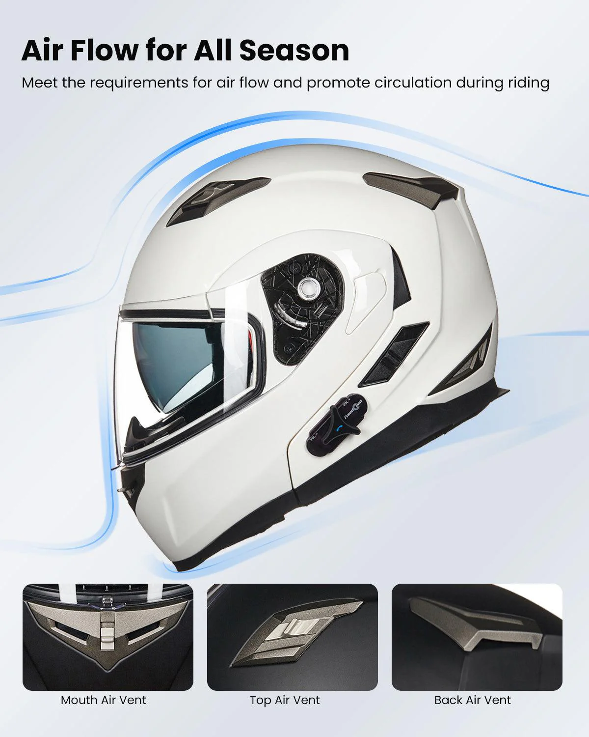 ILM Bluetooth Integrated Modular Flip up Full Face Motorcycle Helmet Model 953 - Image 6