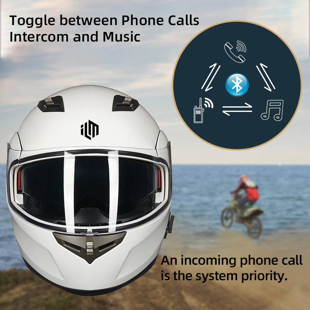 ILM Bluetooth Integrated Modular Flip up Full Face Motorcycle Helmet Model 953PRO - Image 5