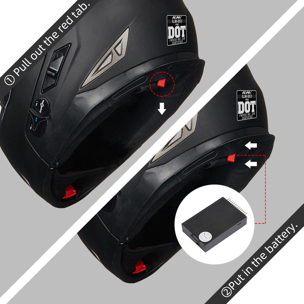 ILM Bluetooth Integrated Modular Flip up Full Face Motorcycle Helmet Model 953PRO - Image 6