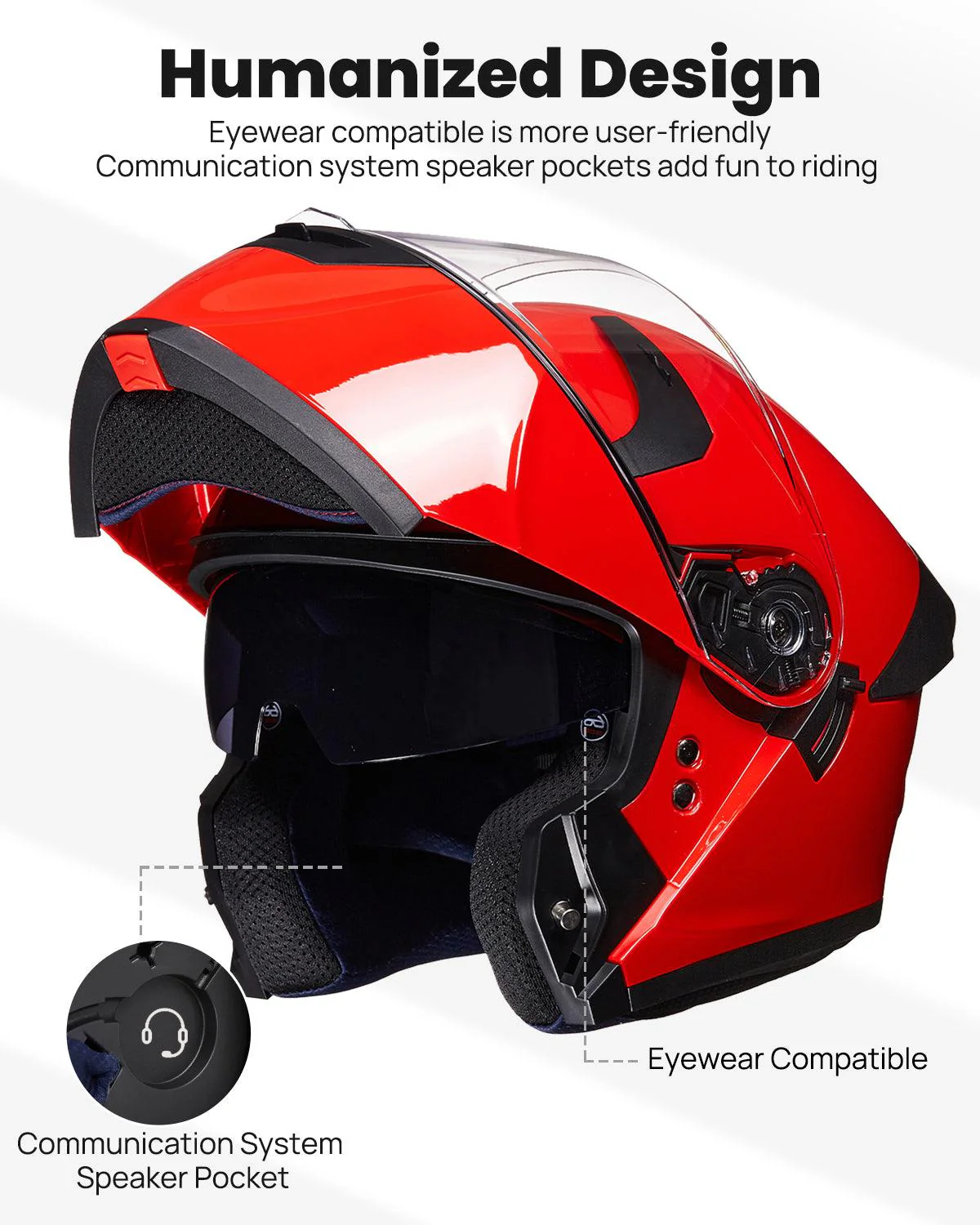 ILM Adult Motorcycle Modular Full Face Helmet Model WS206 - Image 8