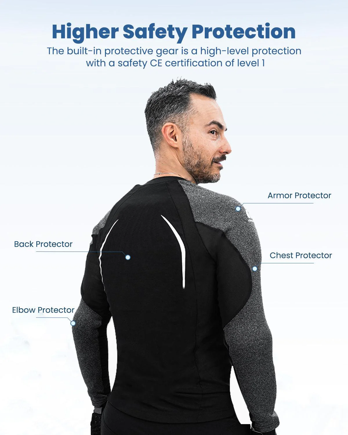 ILM Motorcycle Armor Flow Shirt for Men Women Mesh Riding Jacket Body Chest CE Protective Padded Model AF01 - Image 5
