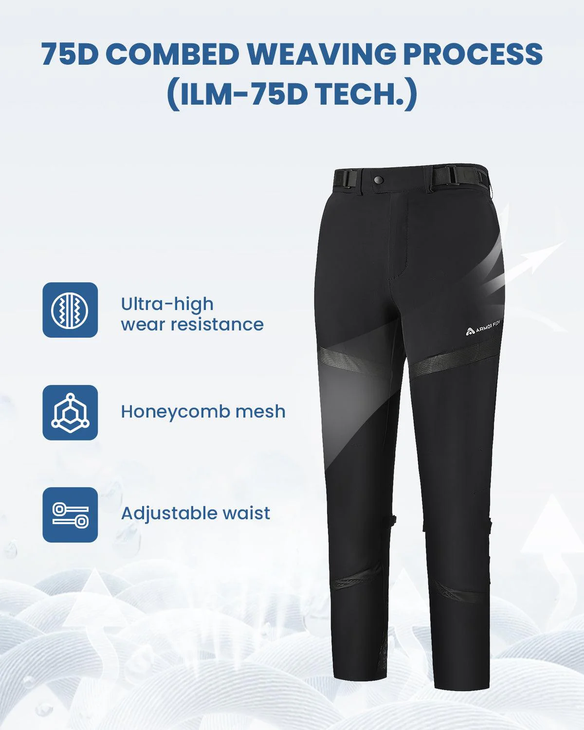 ILM Motorcycle Riding Pants Armor Flow with Pads Summer Lightweight Mesh Pants Model AFP01 - Image 3