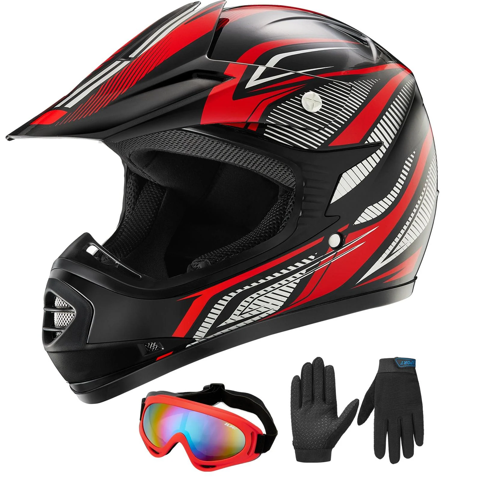 ILM Youth Kids ATV Motocross Helmet Goggles Sports Gloves Dirt Bike Motorcycle B07 - Image 10