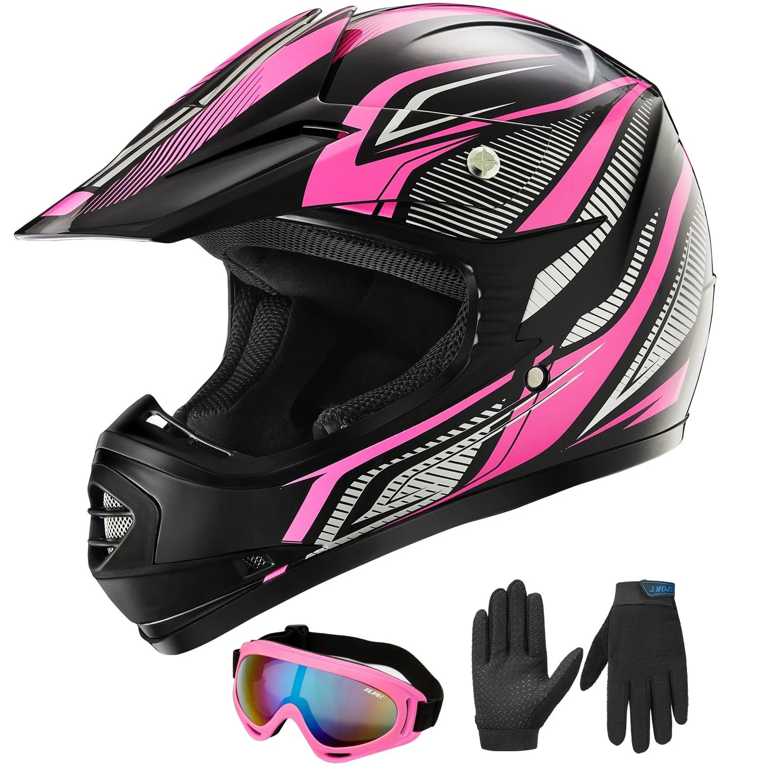 ILM Youth Kids ATV Motocross Helmet Goggles Sports Gloves Dirt Bike Motorcycle B07 - Image 12