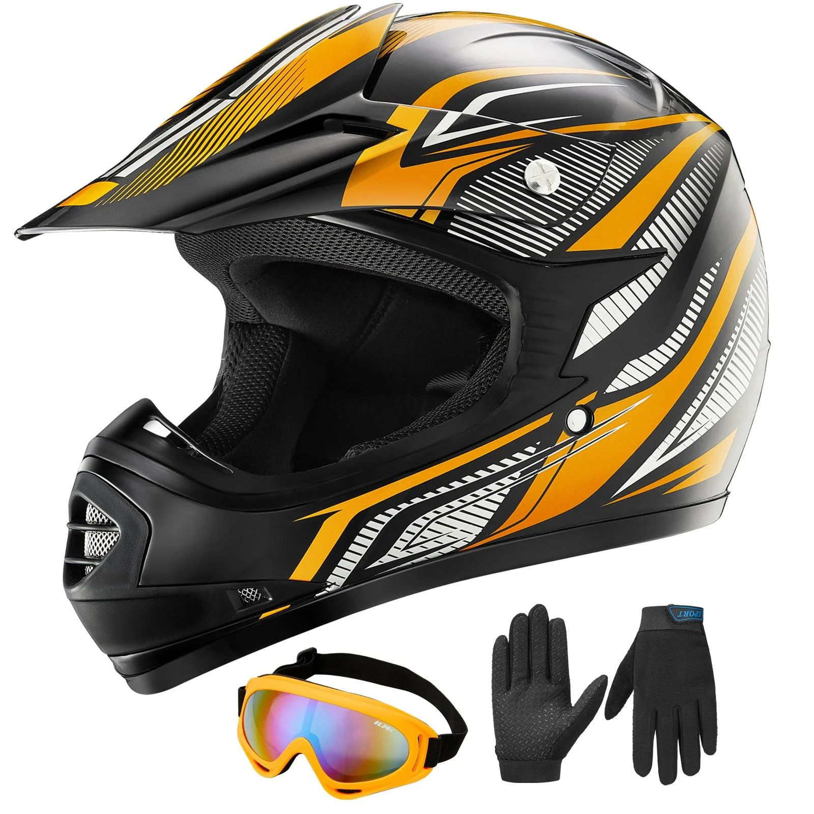 ILM Youth Kids ATV Motocross Helmet Goggles Sports Gloves Dirt Bike Motorcycle B07 - Image 14