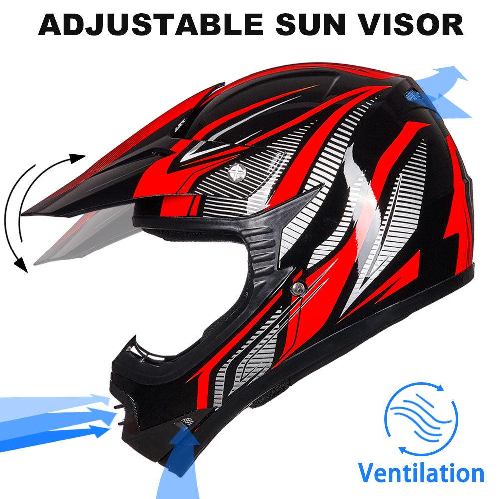 ILM Youth Kids ATV Motocross Helmet Goggles Sports Gloves Dirt Bike Motorcycle B07 - Image 17