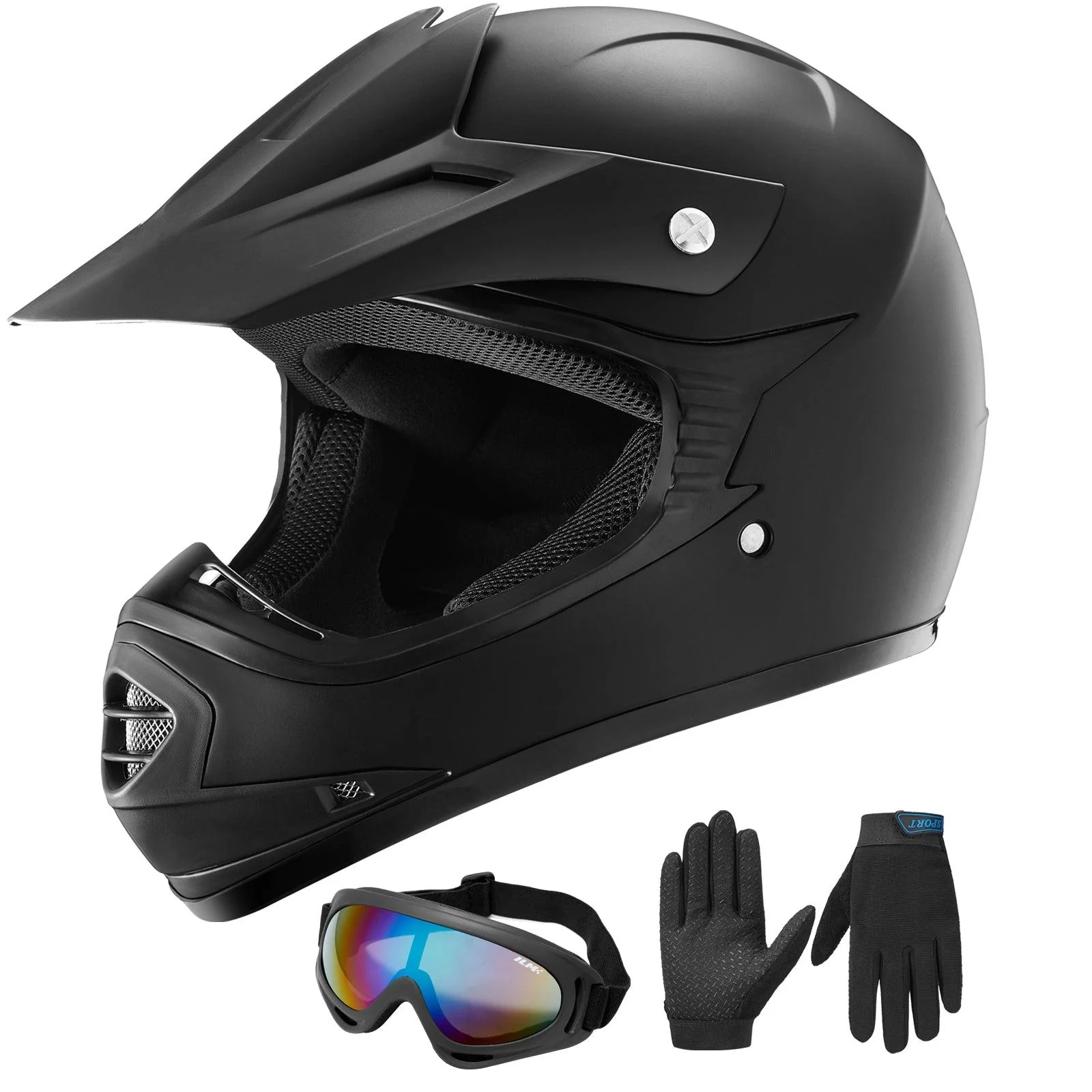 ILM Youth Kids ATV Motocross Helmet Goggles Sports Gloves Dirt Bike Motorcycle B07 - Image 4