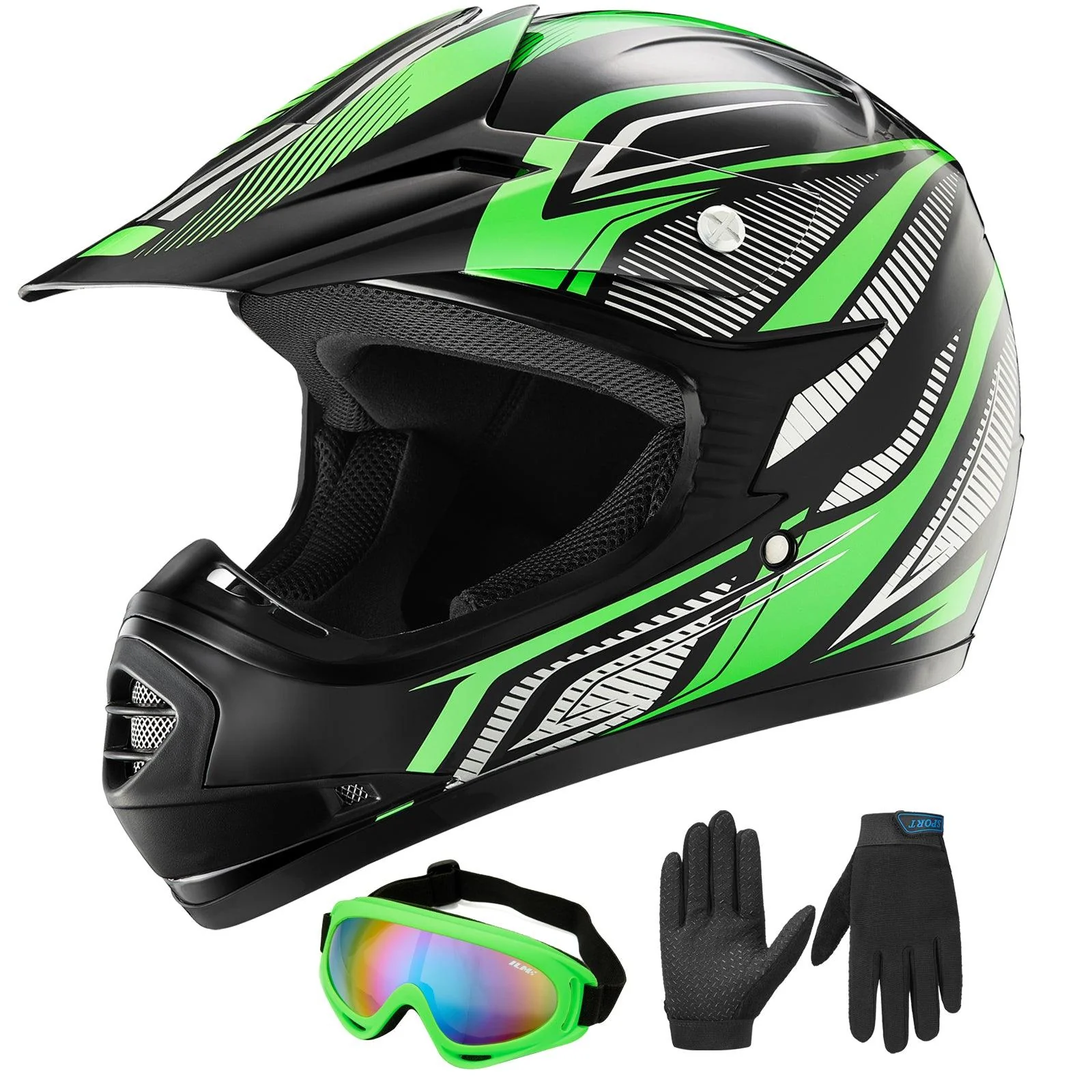 ILM Youth Kids ATV Motocross Helmet Goggles Sports Gloves Dirt Bike Motorcycle B07 - Image 6