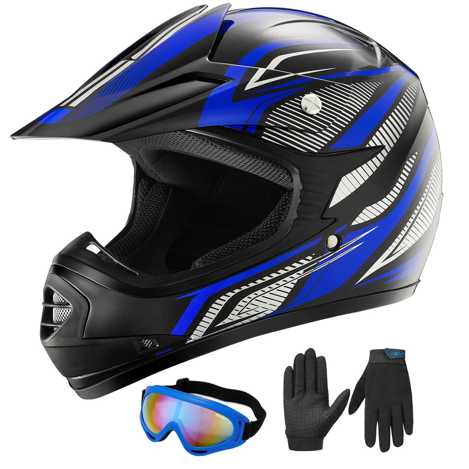 ILM Youth Kids ATV Motocross Helmet Goggles Sports Gloves Dirt Bike Motorcycle B07 - Image 8
