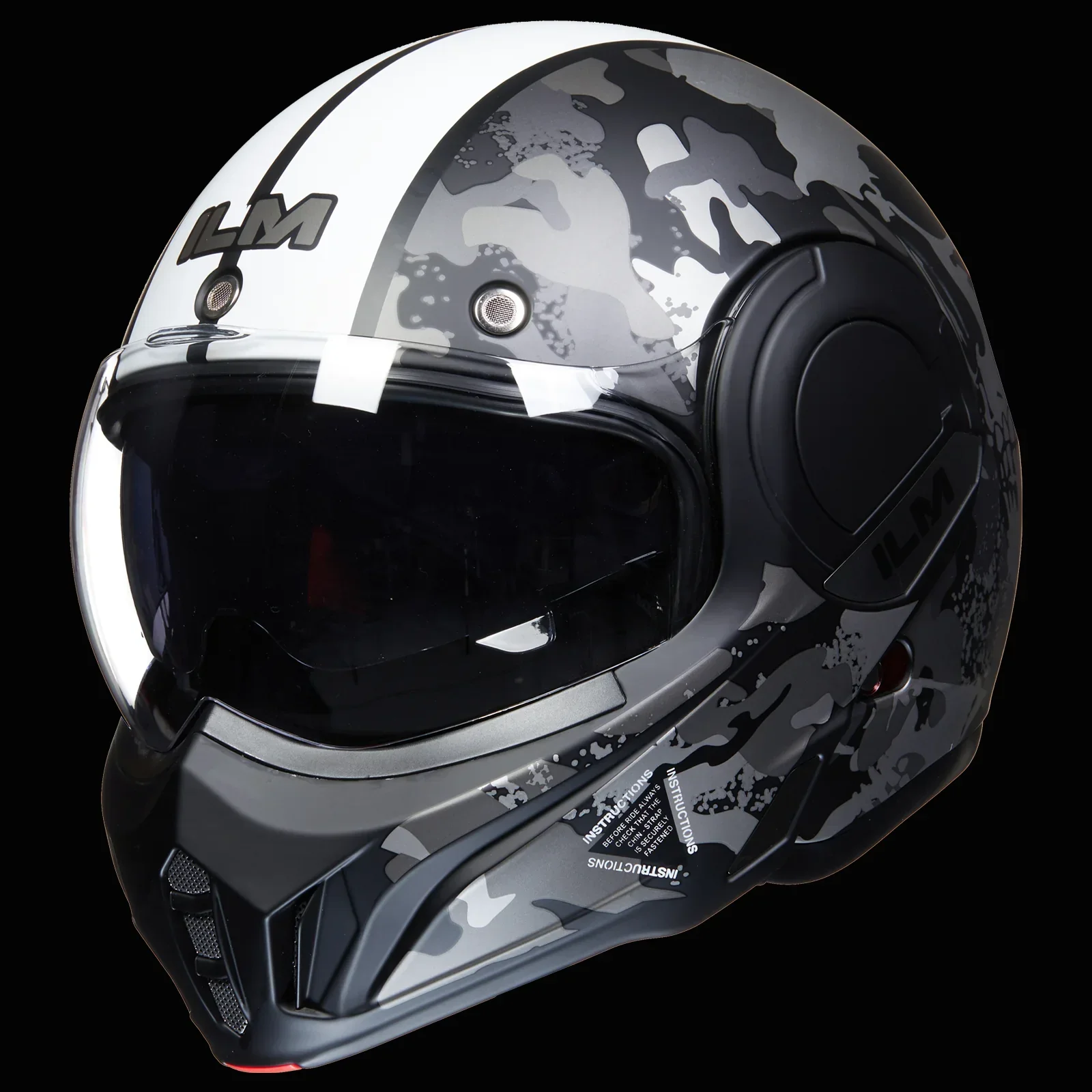 ILM Vintage Full Face Modular Motorcycle Helmet Model B707 - Image 10