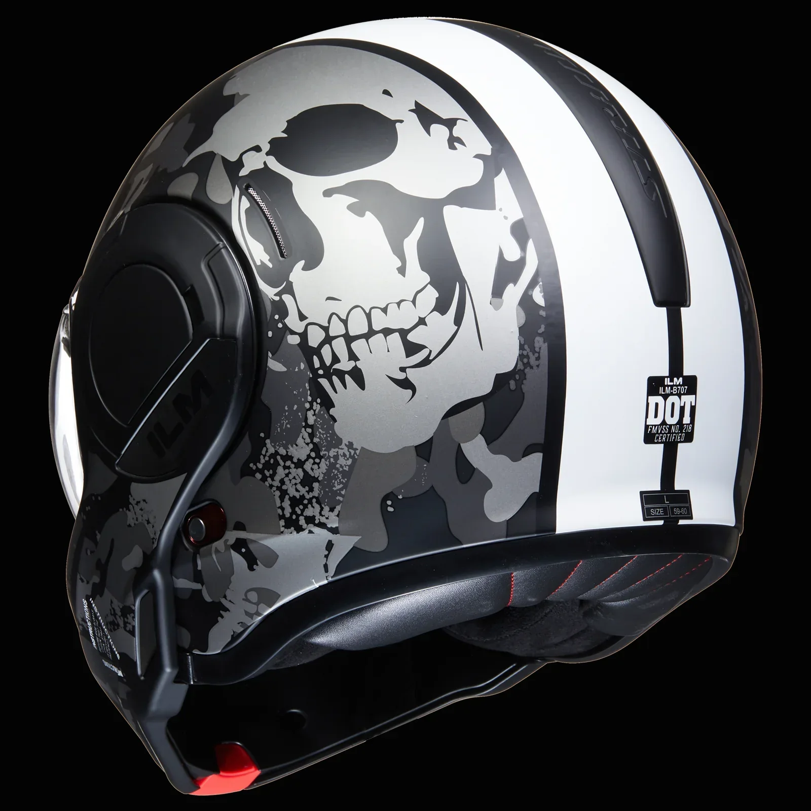 ILM Vintage Full Face Modular Motorcycle Helmet Model B707 - Image 11