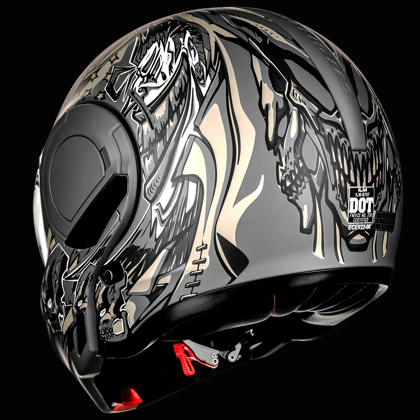 ILM Vintage Full Face Modular Motorcycle Helmet Model B707 - Image 3