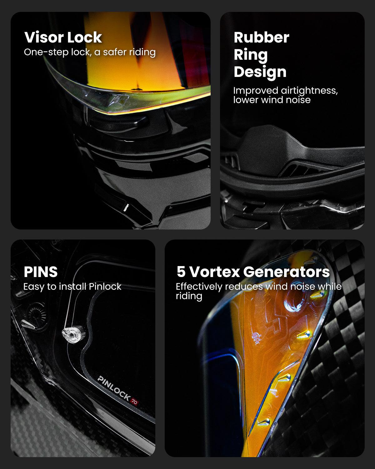ILM Carbon Fiber Motorcycle Helmets Full Face Racing Helmet Model MF577P - Image 10