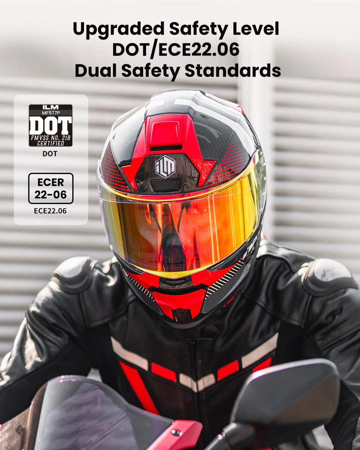ILM Carbon Fiber Motorcycle Helmets Full Face Racing Helmet Model MF577P - Image 7