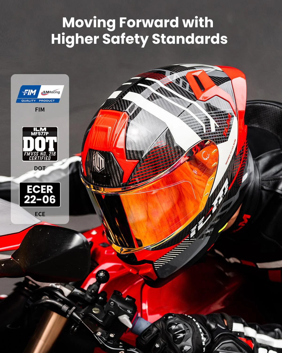 ILM Carbon Fiber Motorcycle Helmets Full Face Racing Helmet Model MF577P - Image 8