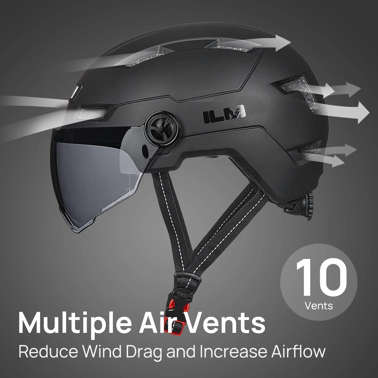 ILM Bike Helmet with USB Rechargeable LED Front and Back Light Model E3-10L - Image 11