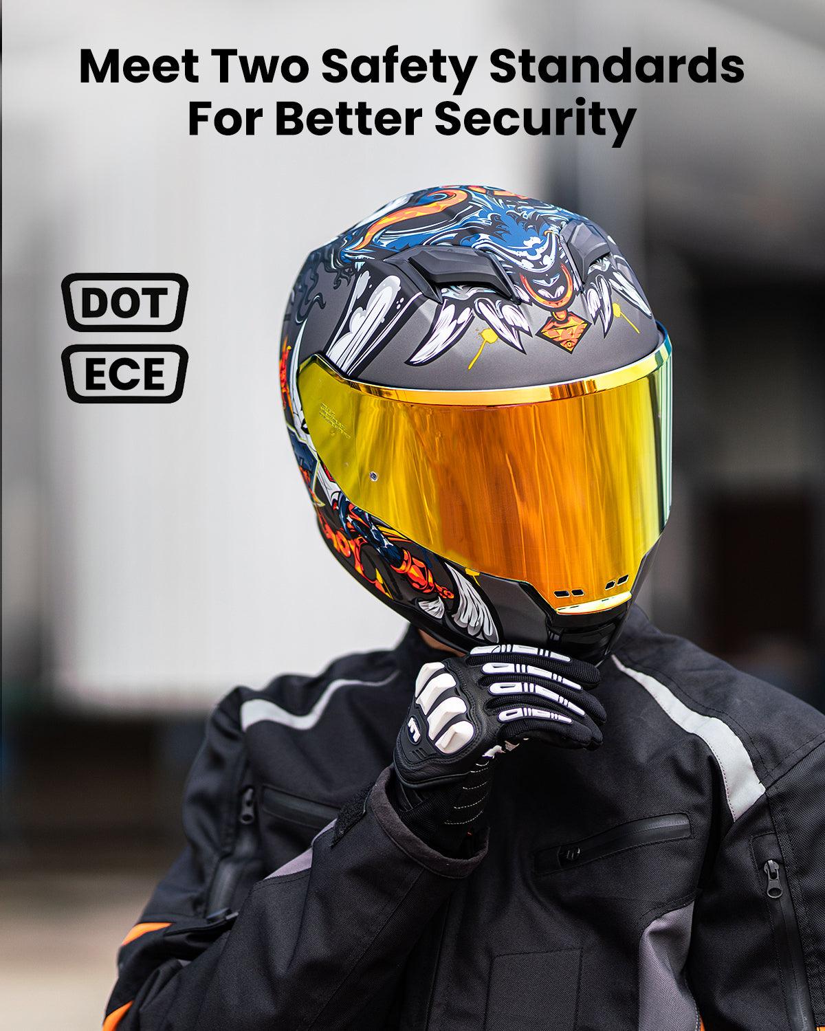 ILM Full Face Motorcycle Helmet Lightweight Fiberglass DOT ECE Model MF522P - Image 5