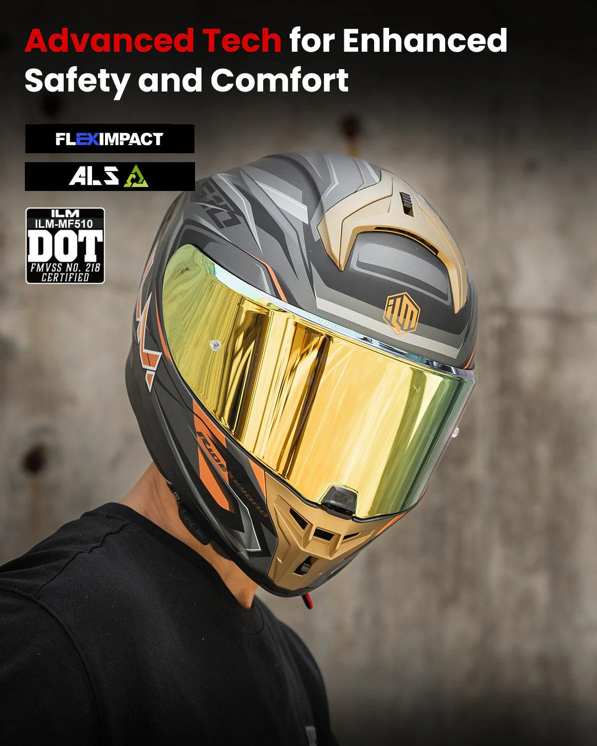 ILM Full Face Motorcycle Helmets Powersports Street Racing Cascos para Motos Model MF510 - Image 14
