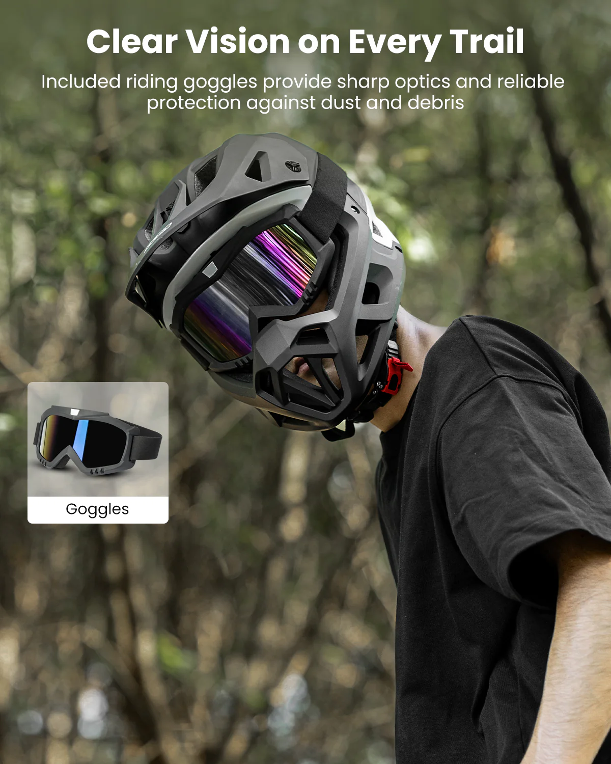 ILM Full Face Mountain Bike Helmet ASTM CPSC Adult with Adjustable Visor for MTB BMX Model HT58 - Image 6