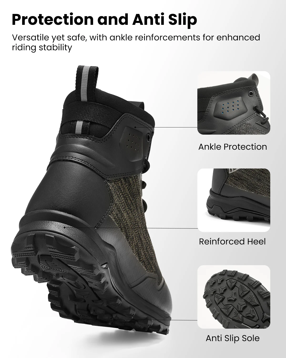 ILM Men's Black Motorbike Riding Shoes Lightweight Breathable Ankle Support Model UB34 - Image 5