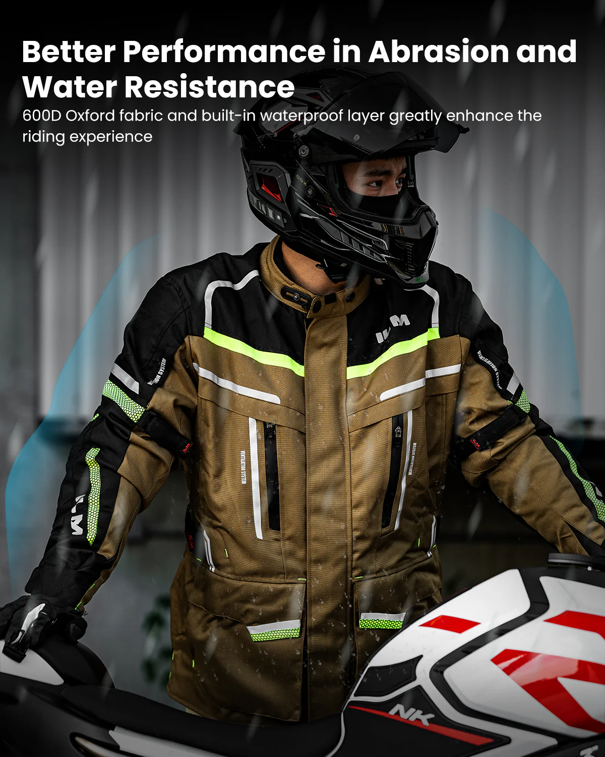 ILM Men's Street Motorcycle Jacket with CE Armor and Detachable Thermal Liner Waterproof Adventure Touring Jackets Model JRL3 - Image 7