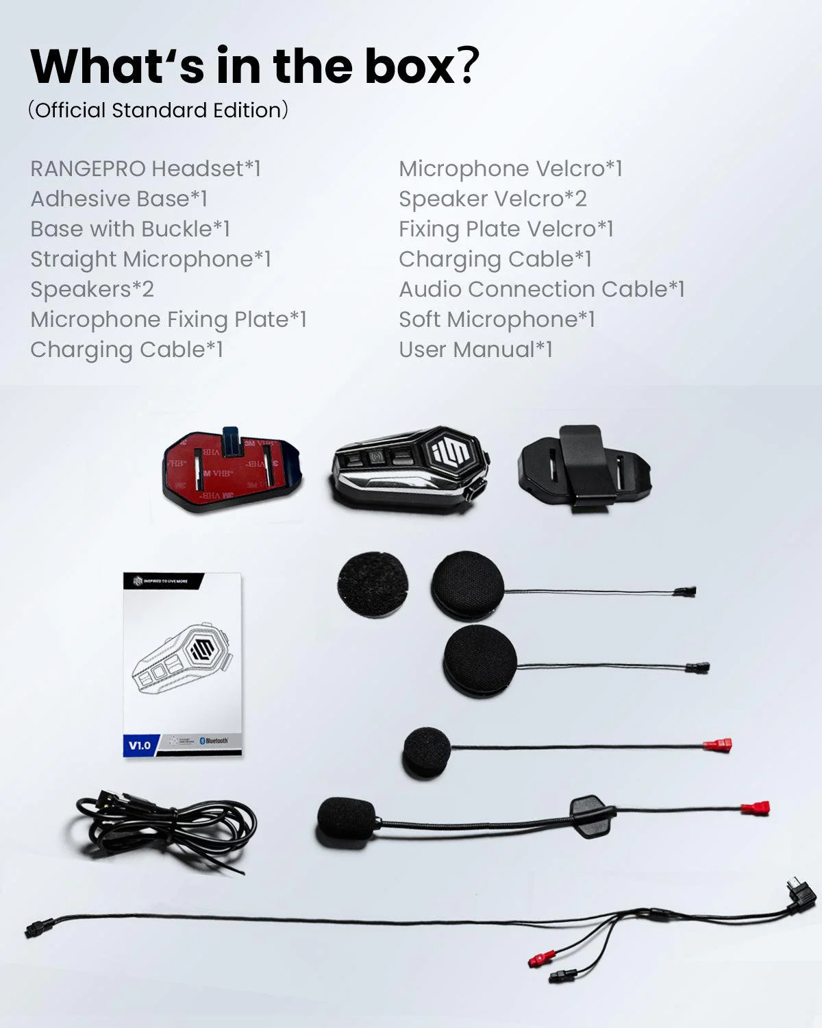 ILM Motorcycle Bluetooth Headset Helmet Communication System 2100M Intercom IP67 Waterproof Noise Cancellation Model RANGEPRO - Image 10