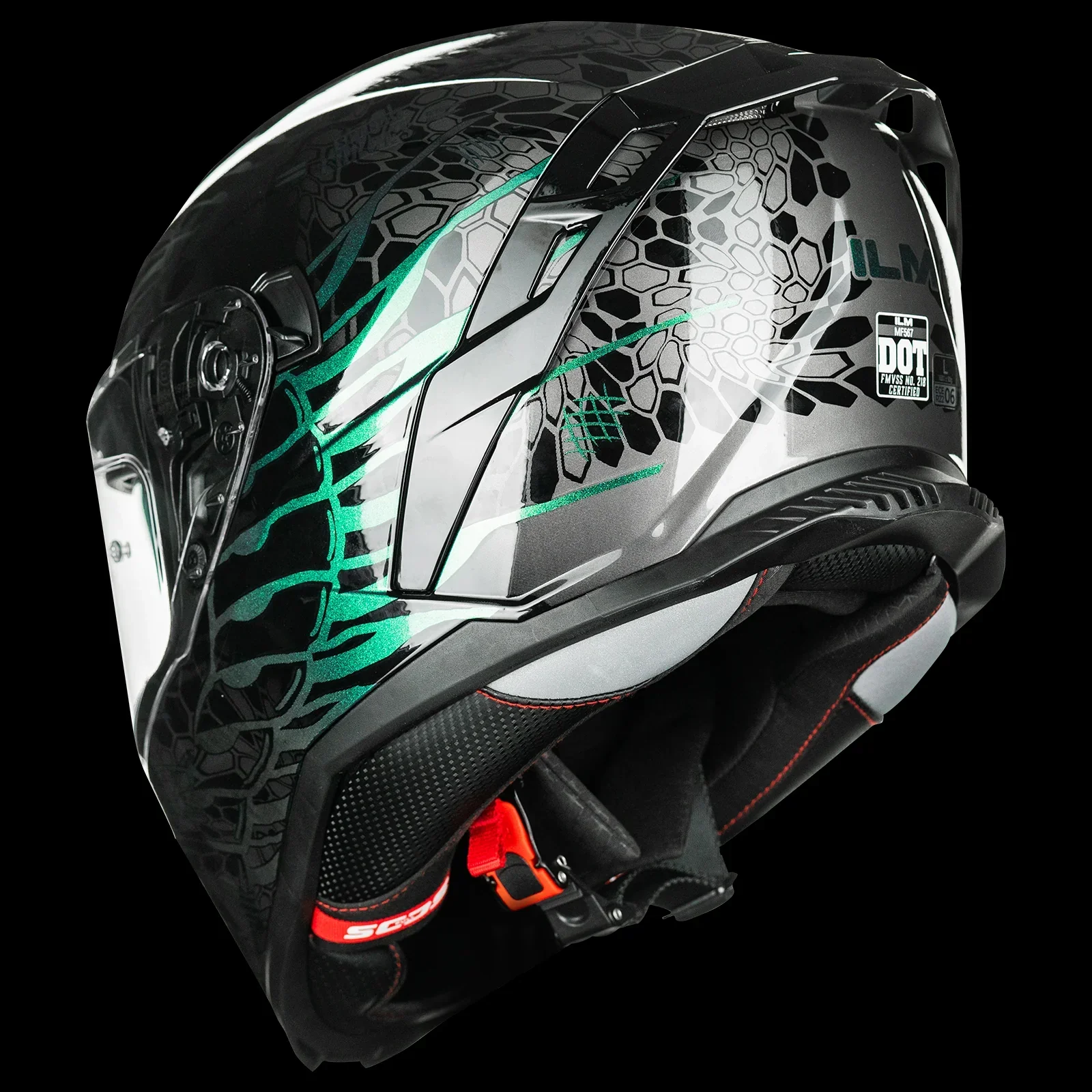 ILM Motorcycle Full Face  Street Racing Helmet Model MF567 - Image 6