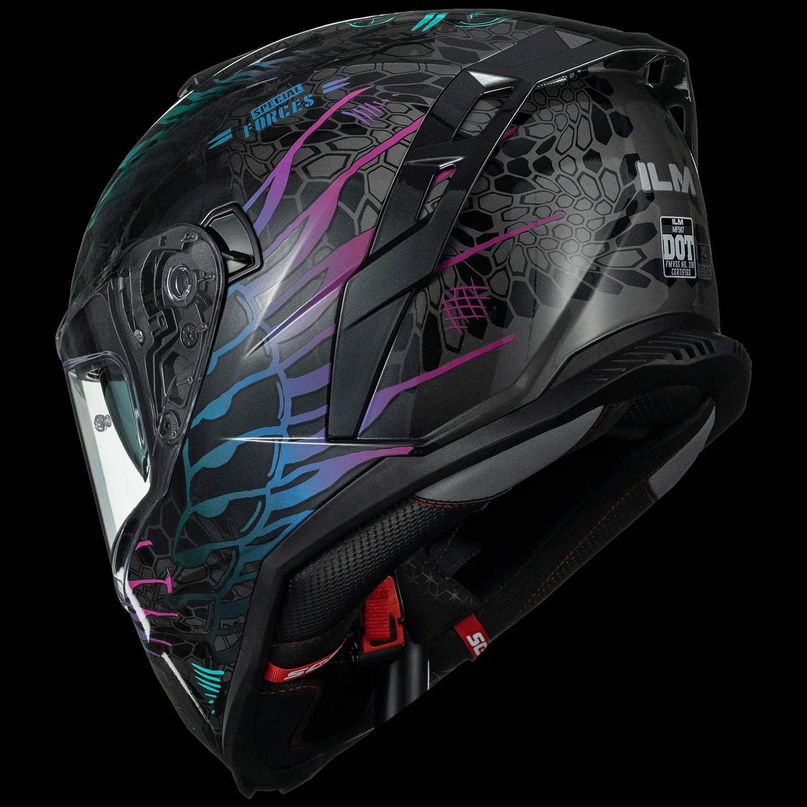 ILM Motorcycle Full Face  Street Racing Helmet Model MF567 - Image 8