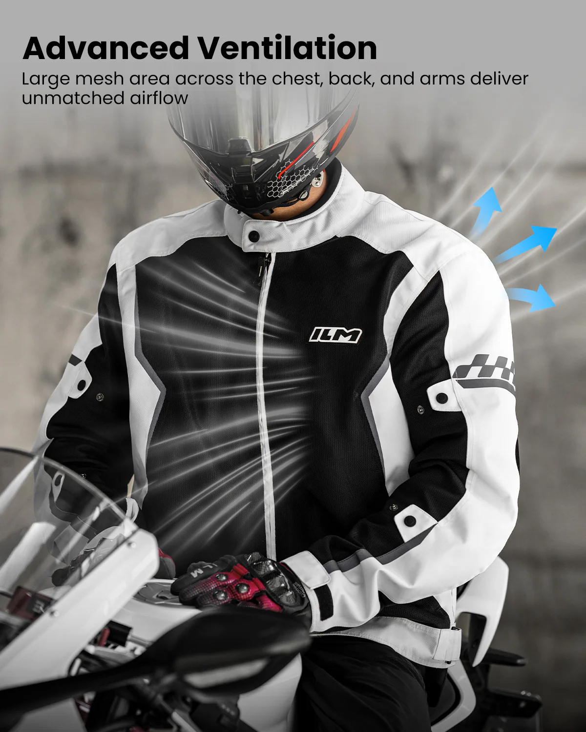 ILM Motorcycle Mesh Jacket with CE Armor and Detachable Waterproof Liner Protective Motorbike Riding Model JM3 - Image 5