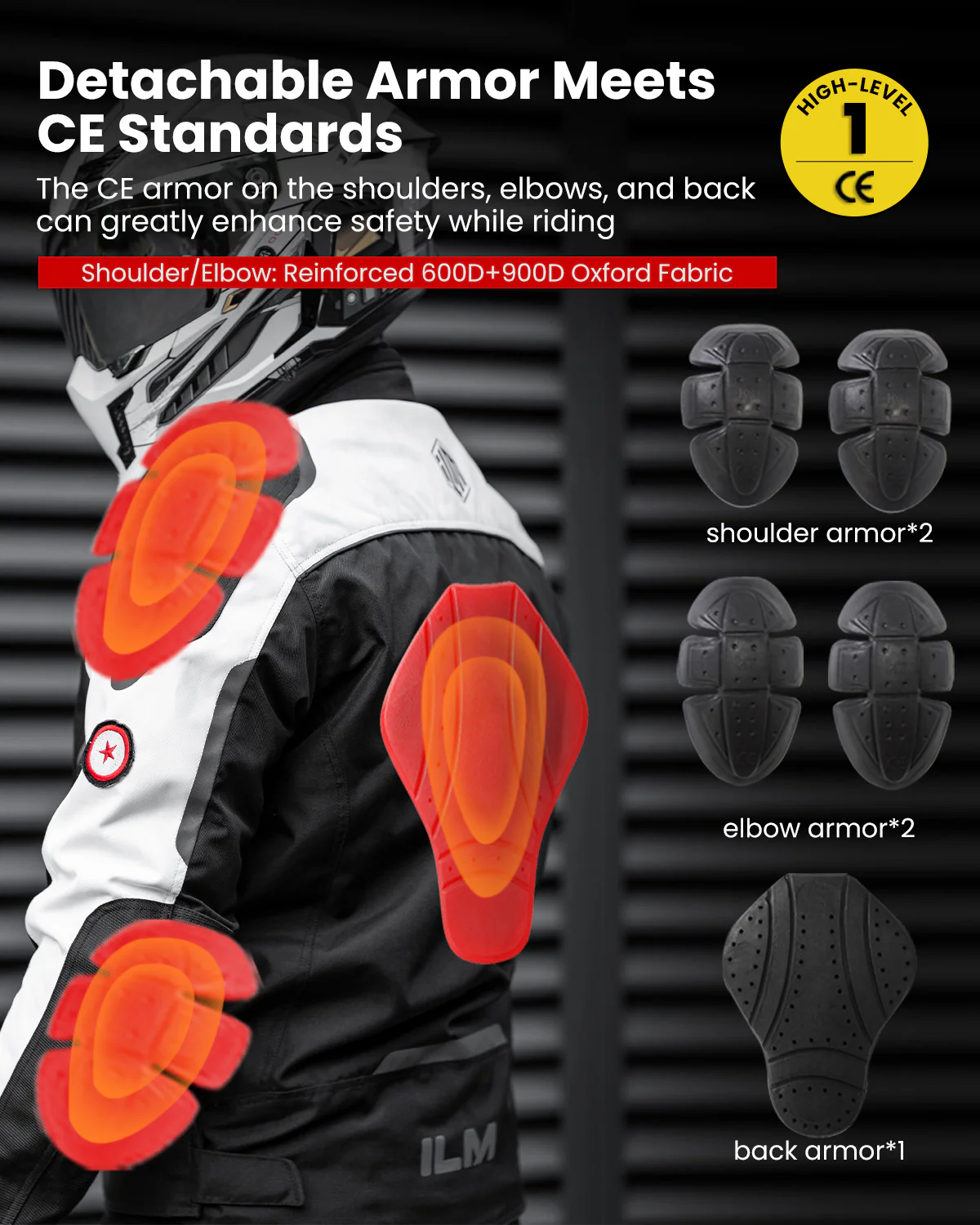 ILM Motorcycle Mesh Jacket with CE Armor and Detachable Waterproof Liner Model JRC2 - Image 10