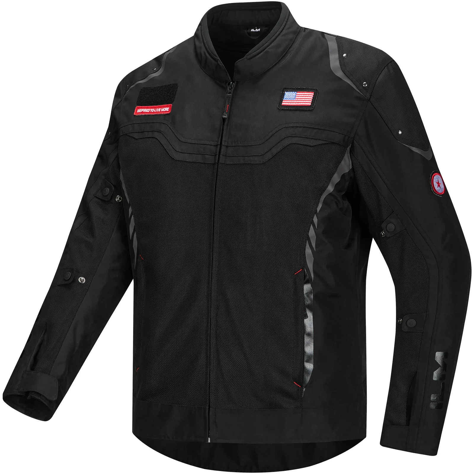 ILM Motorcycle Mesh Jacket with CE Armor and Detachable Waterproof Liner Model JRC2 - Image 3