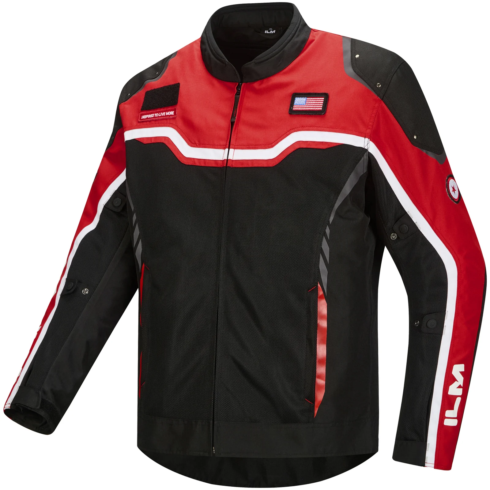 ILM Motorcycle Mesh Jacket with CE Armor and Detachable Waterproof Liner Model JRC2 - Image 5