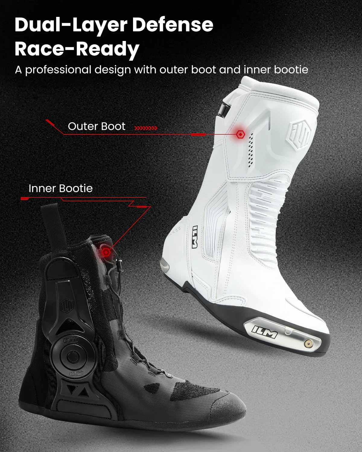 ILM Motorcycle Racing Boots Enhanced Ventilation Anti Slip Street Riding Sport Footwear CE Protective Gear Model BRC1 - Image 18