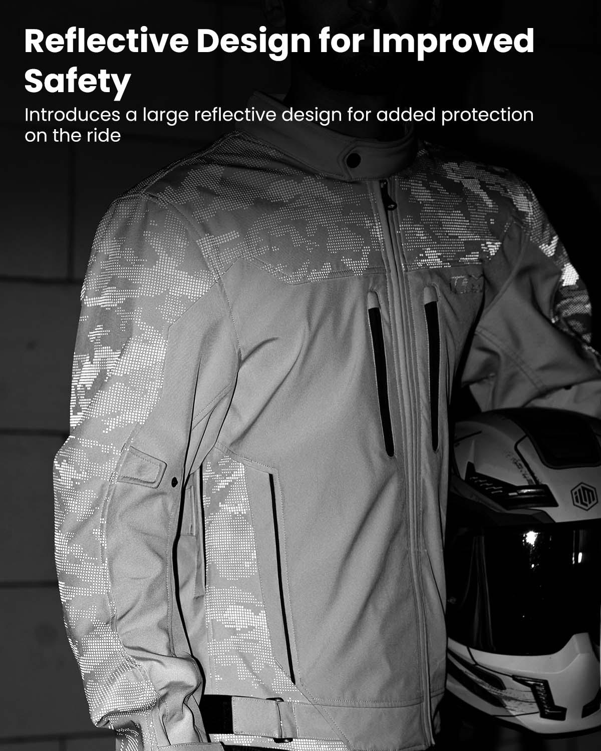 ILM Motorcycle Riding Jacket Reflective with CE Armor and Detachable Thermal Liner Dual Sport All Season for Men Model JRF4 - Image 6